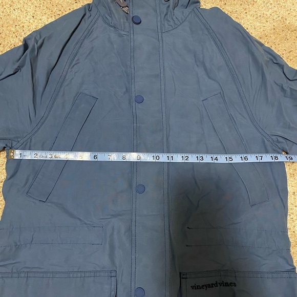 Vineyard Vines Classic Blue Hooded Raincoat - Picture 9 of 9